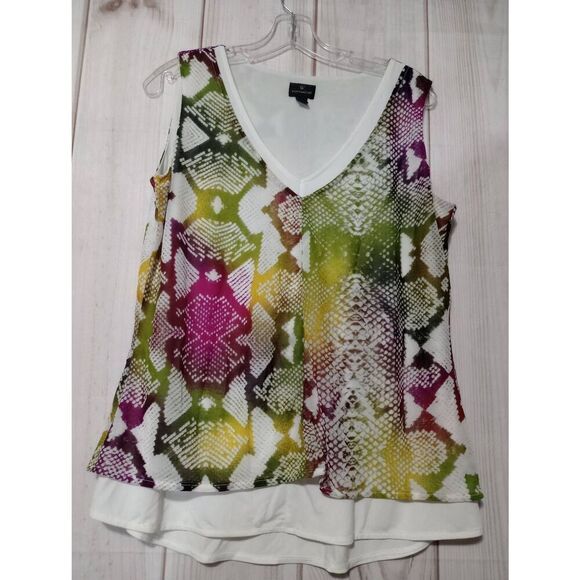 Worthington‎ Shirt Ladies Large Sleeveless Colorful - Picture 1 of 6